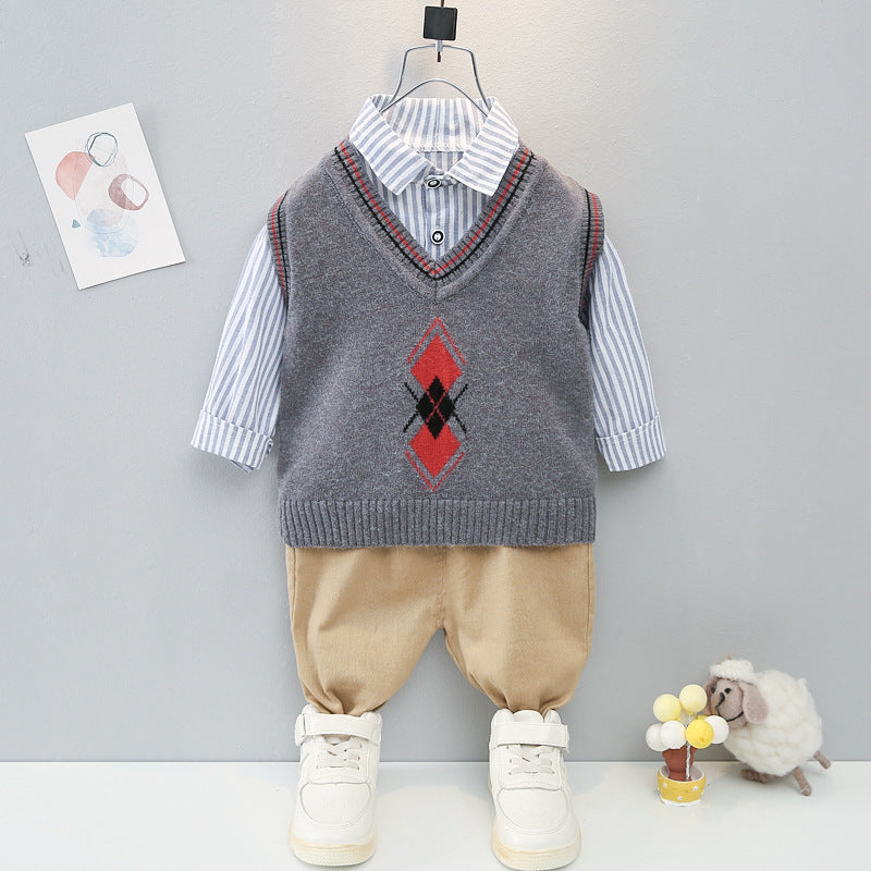 [368478] - Setelan Sweater 3 In 1 Anak Fashionable - Motif Abstract Pattern