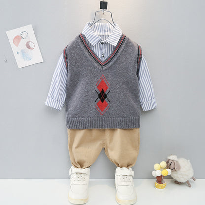 [368478] - Setelan Sweater 3 In 1 Anak Fashionable - Motif Abstract Pattern