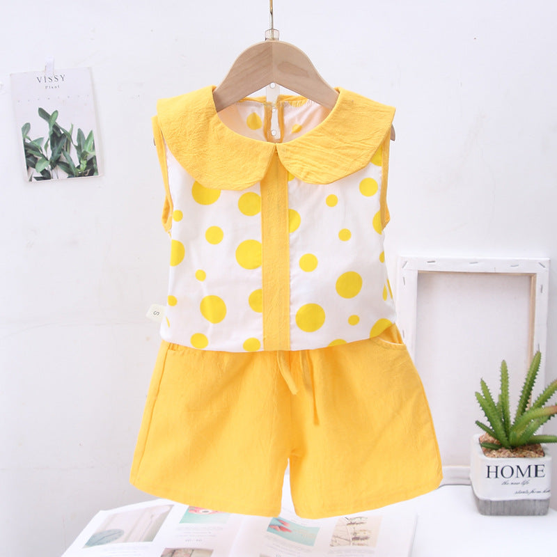 [368479] - Setelan Blouse Kutung Anak Fashionable - Motif Abstract Polkadot