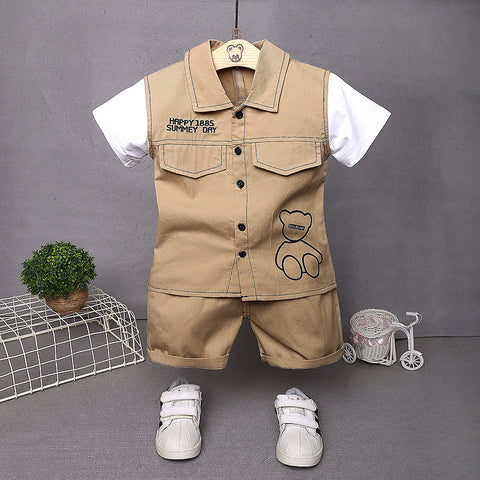 [368482] - Setelan Kemeja Ootd Anak Fashionable - Motif Summey Day