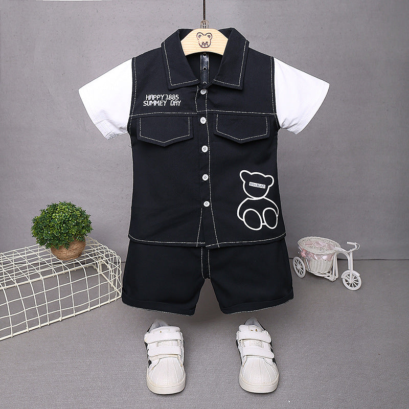[368482] - Setelan Kemeja Ootd Anak Fashionable - Motif Summey Day