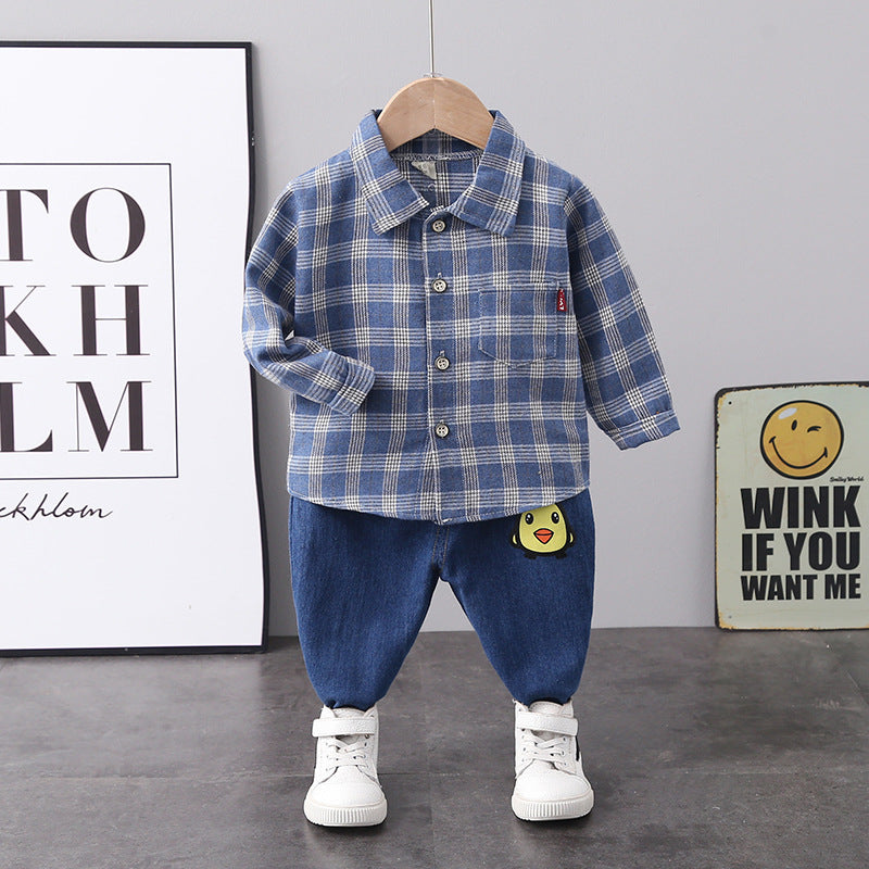 [368488] - Setelan Kemeja Anak Fashionable - Motif Gingham Chicken