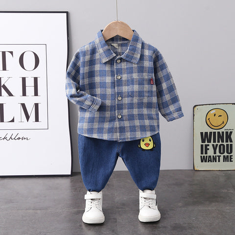 [368488] - Setelan Kemeja Anak Fashionable - Motif Gingham Chicken