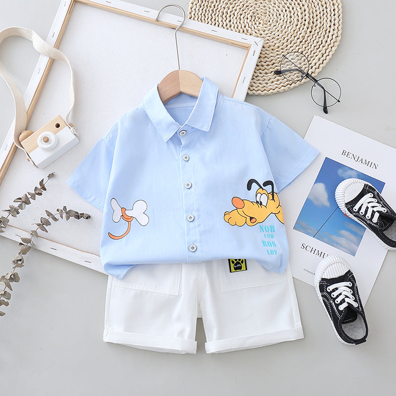 [368521] - Setelan Kemeja Anak Fashionable - Motif Animal Cartoon