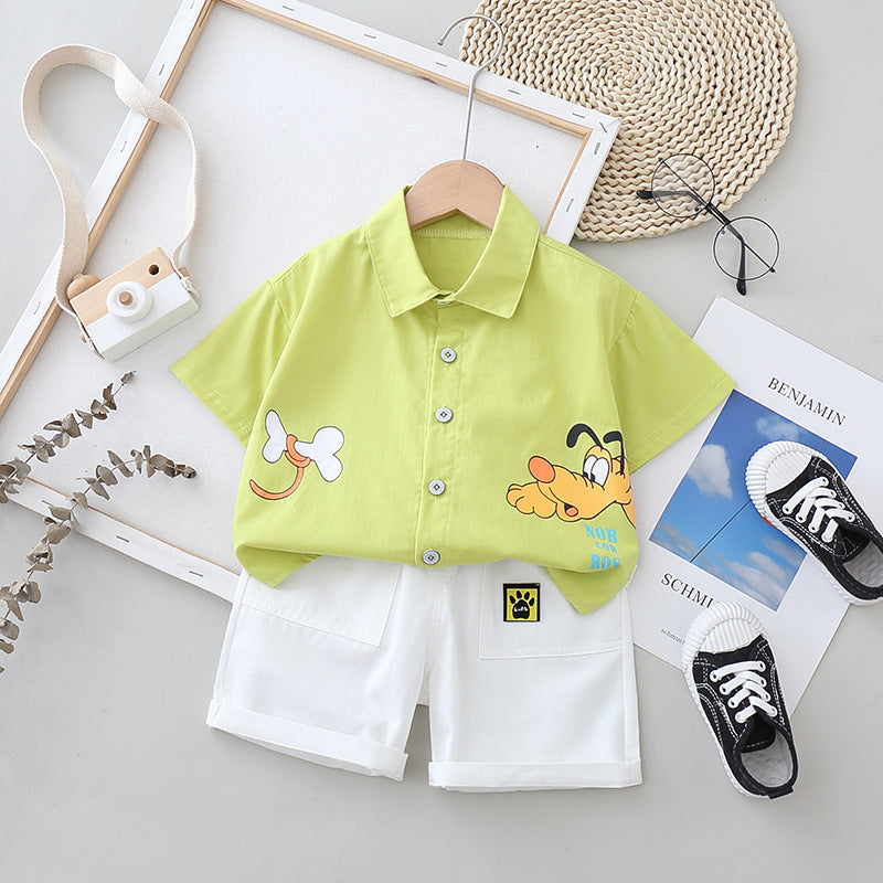 [368521] - Setelan Kemeja Anak Fashionable - Motif Animal Cartoon