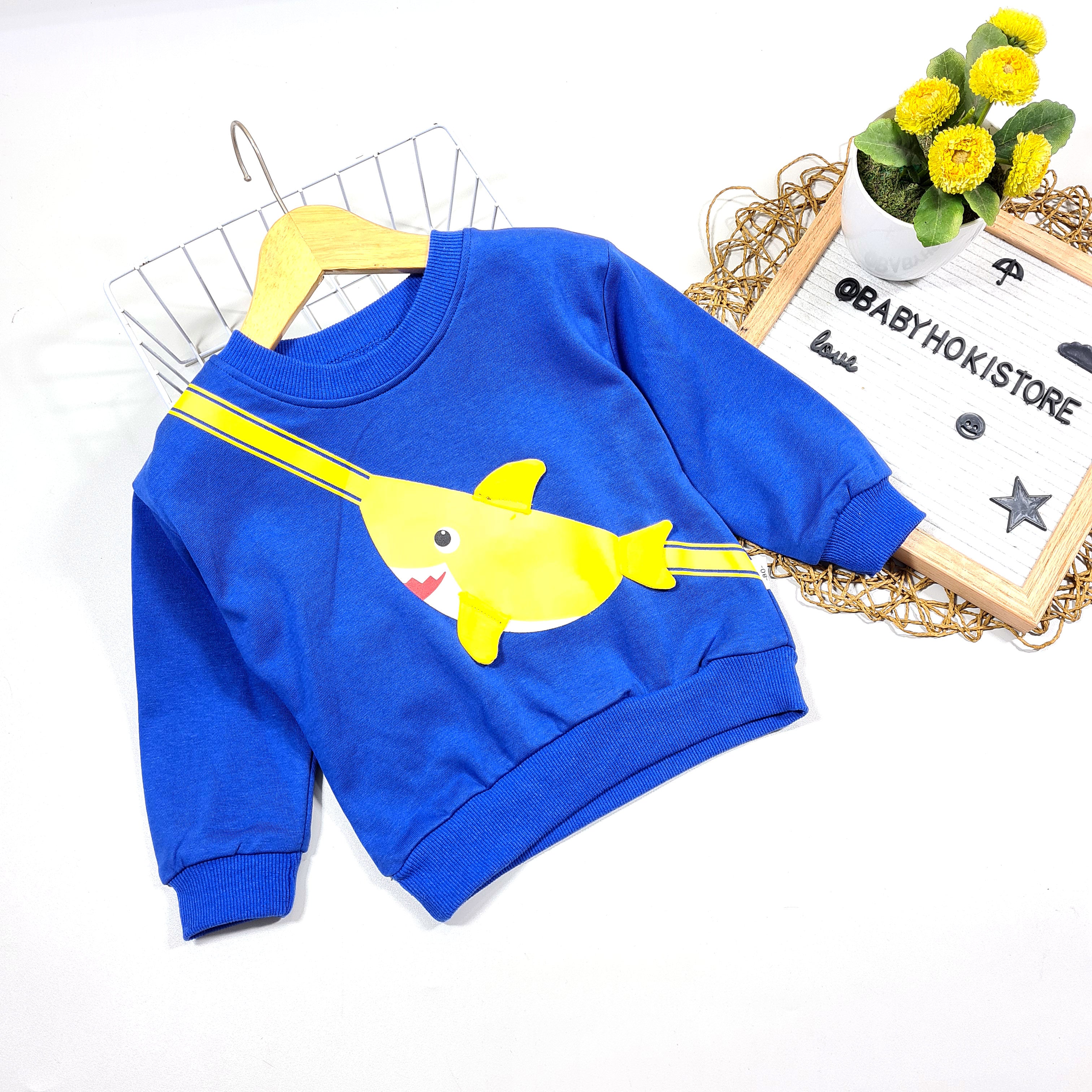 [368532] - Atasan Sweater Fashion Anak - Motif 3D Shark
