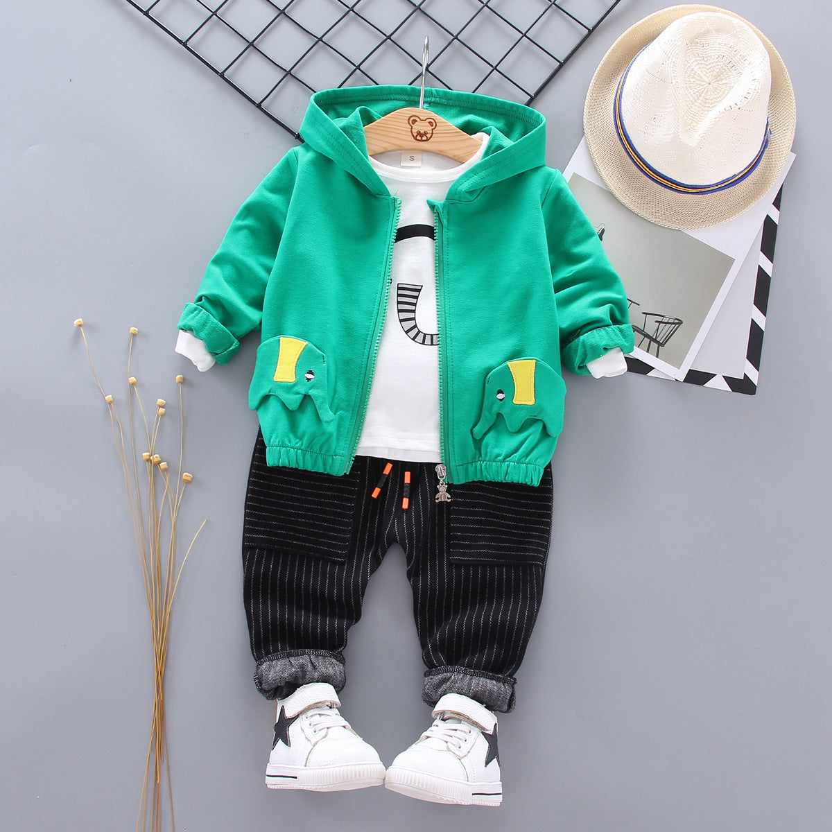 [368560] - Setelan Hoodie 3 IN 1 Fashionable - Motif Mr. Elephant