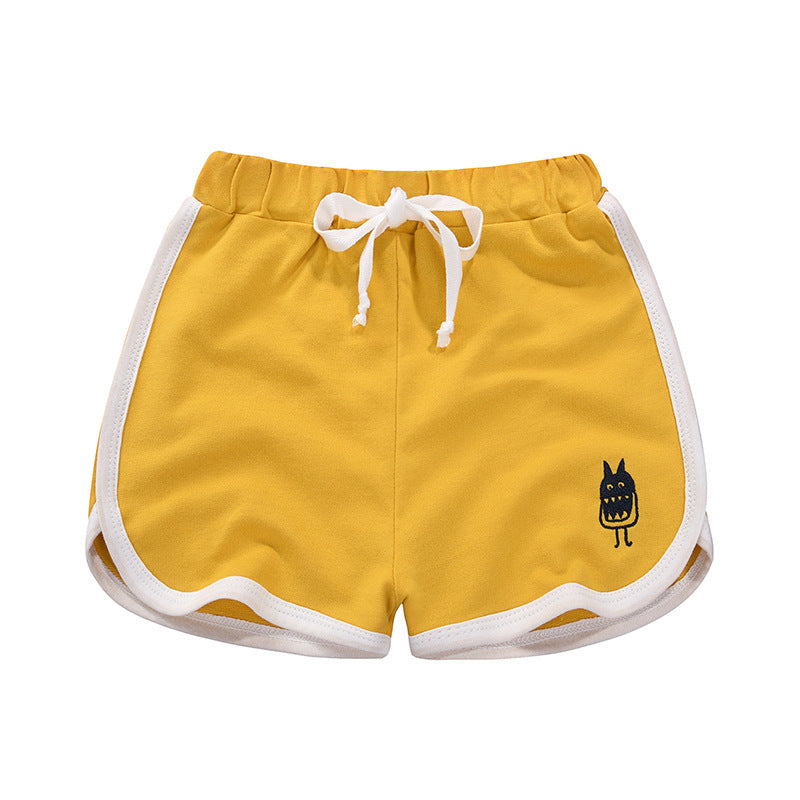 [370126-YELLOW] - Celana Santai Anak Import / Celana Pendek Anak - Motif Little Monster