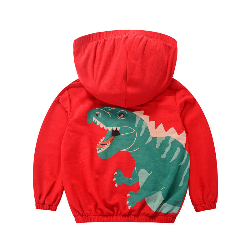 [370134] - Jaket Hoodie Anak / Jaket Atasan Anak - Motif Angry T-Rex