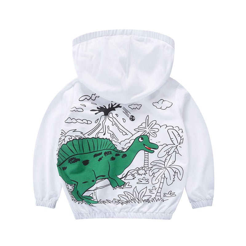 [370141] - Jaket Hoodie Anak / Jaket Atasan Anak - Motif Dinos Residence