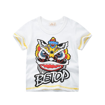 [370147] - Kaos Anak Trendi / Baju Atasan Anak Import - Motif The Lion Be Top