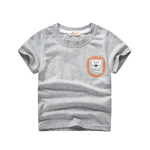 [370154-GRAY] - Kaos Anak Trendi / Baju Atasan Anak - Motif Lion Head