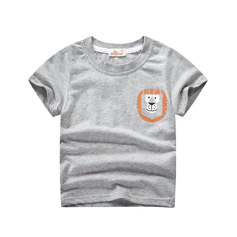 [370154-GRAY] - Kaos Anak Trendi / Baju Atasan Anak - Motif Lion Head