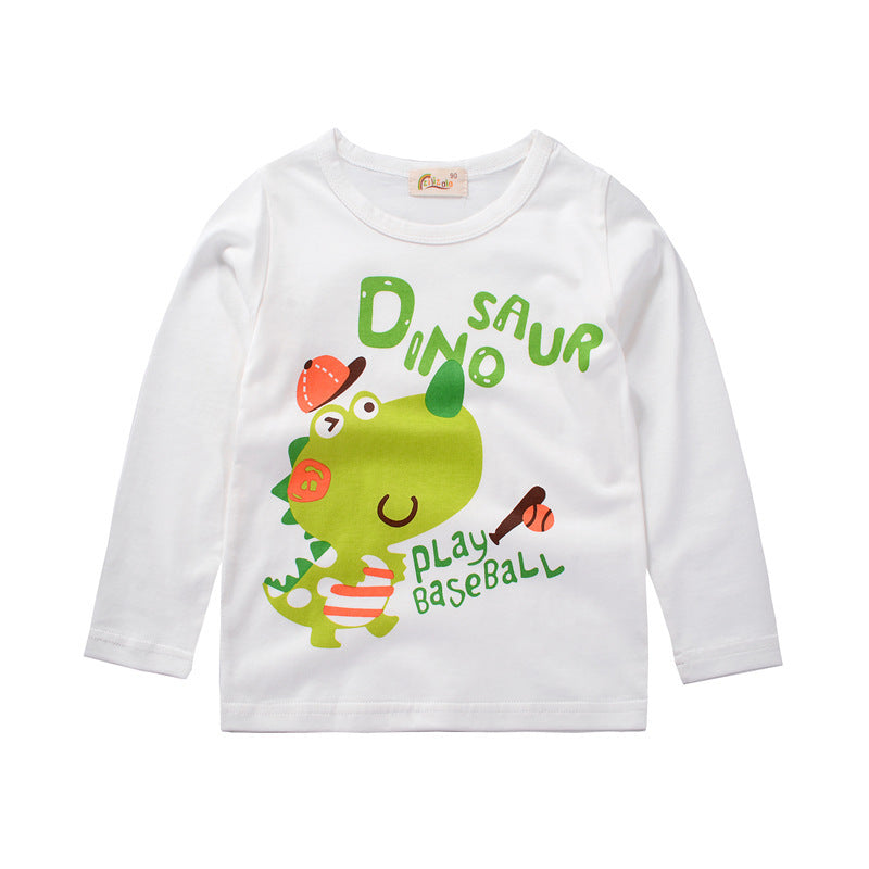 [370157] - Kaos Anak Trendi / Baju Atasan Anak Import - Motif Dino Base Ball