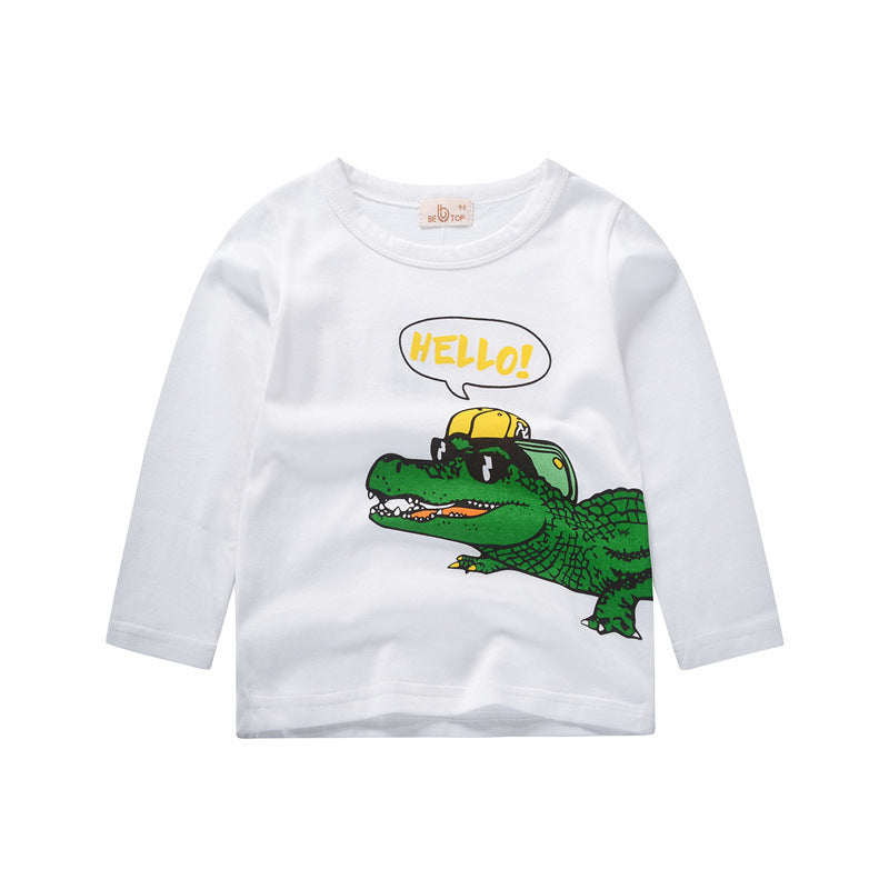 [370186] - Kaos Anak Trendi / Baju Atasan Anak Import - Motif Hello Crocodile