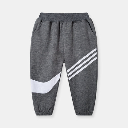 [370203-DARK GRAY] - Celana Jogger / Celana Sport Anak - Motif Three Sports Lines