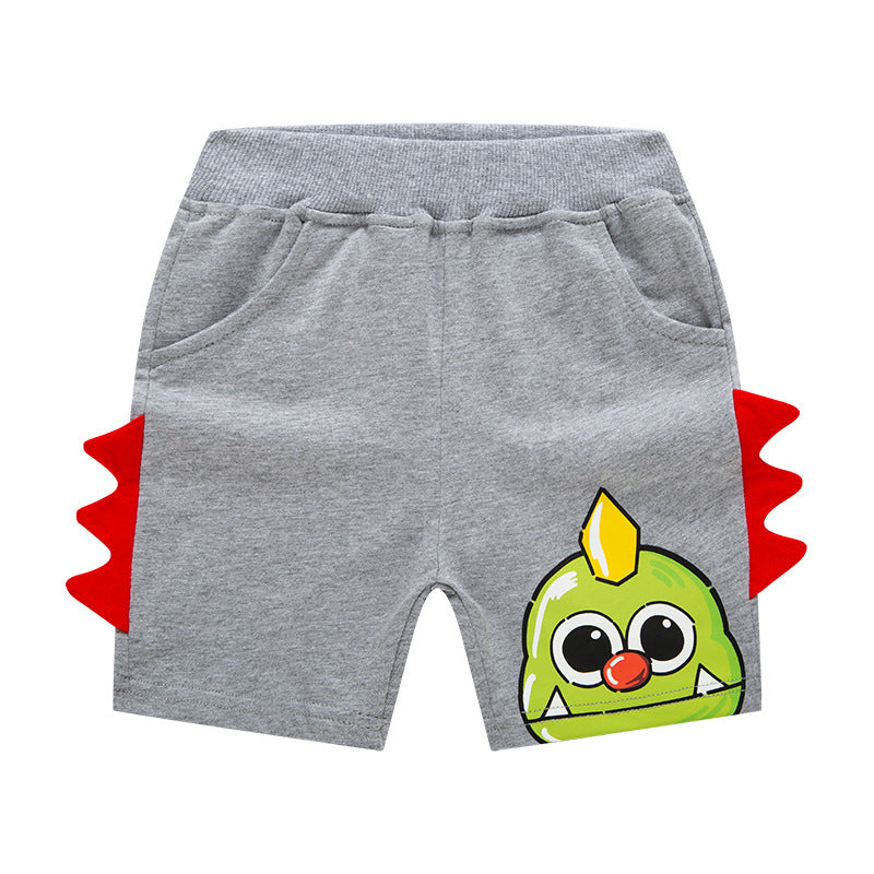 [370213-GRAY] - Celana Santai 3D Anak - Motif Horned Beast