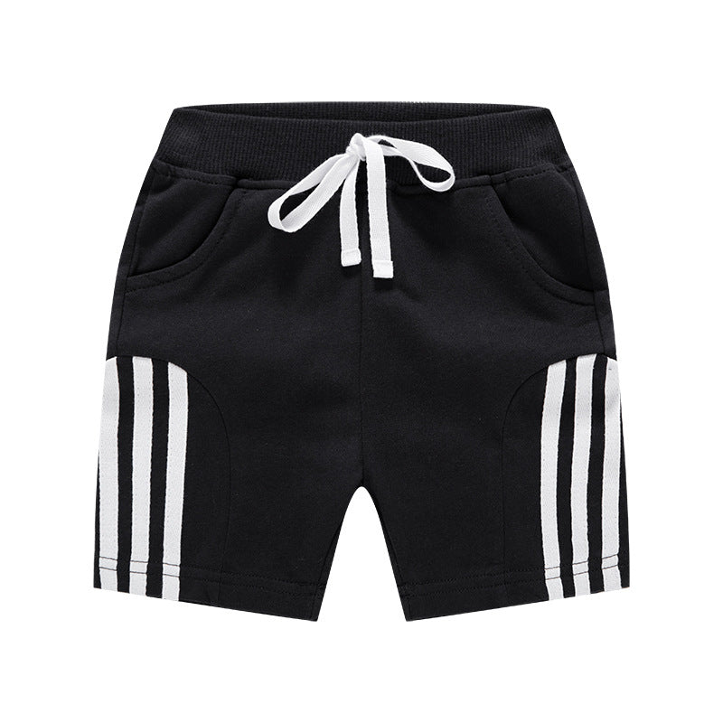 [370214-BLACK] - Celana Santai Anak - Motif Plain Lines