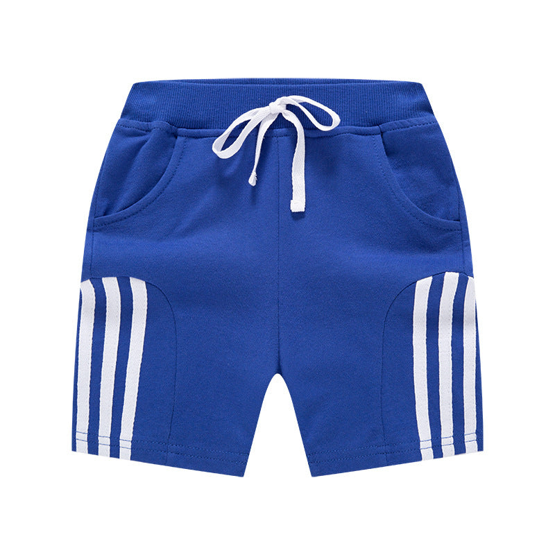 [370214-BLUE] - Celana Santai Anak Import - Motif Plain Lines