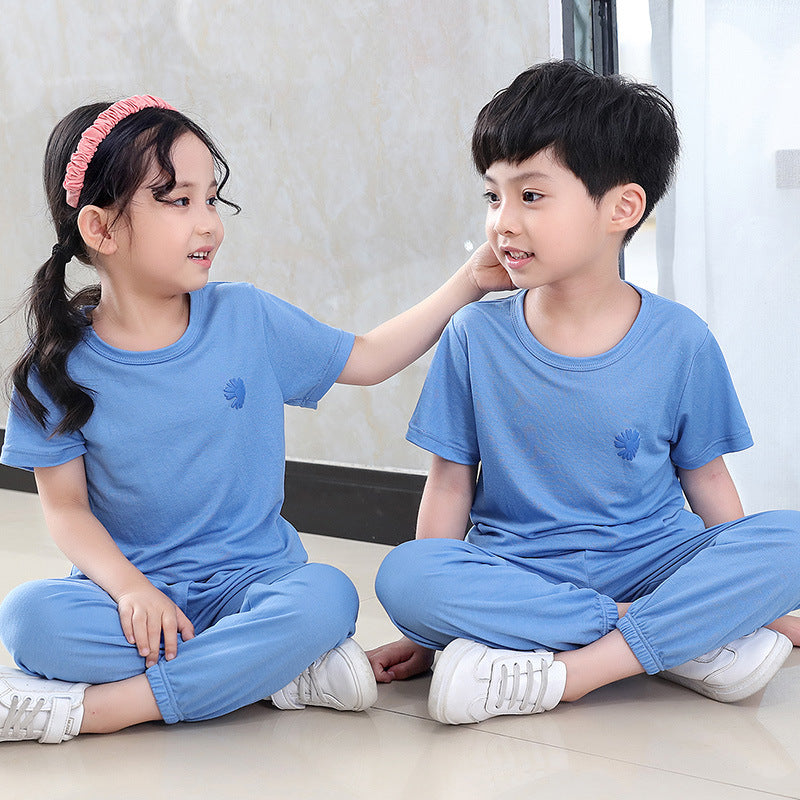 [371141-BLUE] - Piyama Polos Anak / Baju Tidur Anak - Motif Solid Color