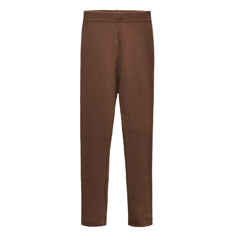 [371292-BROWN] - Celana Santai Anak / Celana Legging Anak - Motif Solid Color