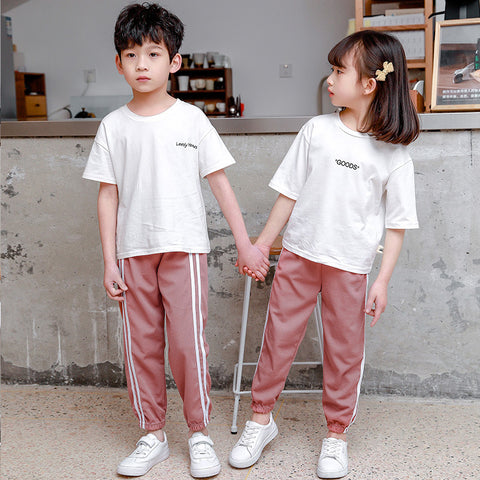 [371294-BORDEAUX] - Celana Training Jogger Anak - Motif Two Lines