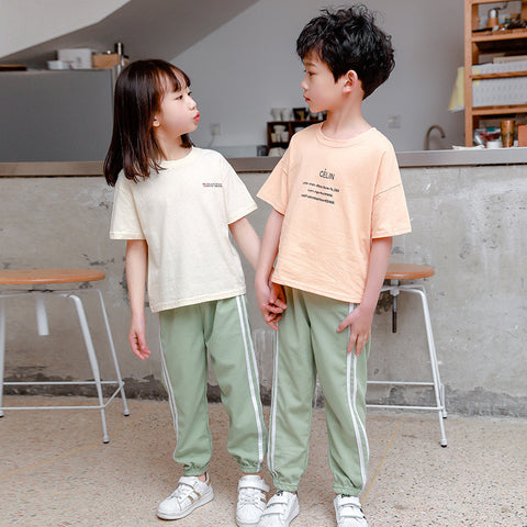 [371294-GREEN] - Celana Training Jogger Anak - Motif Two Lines