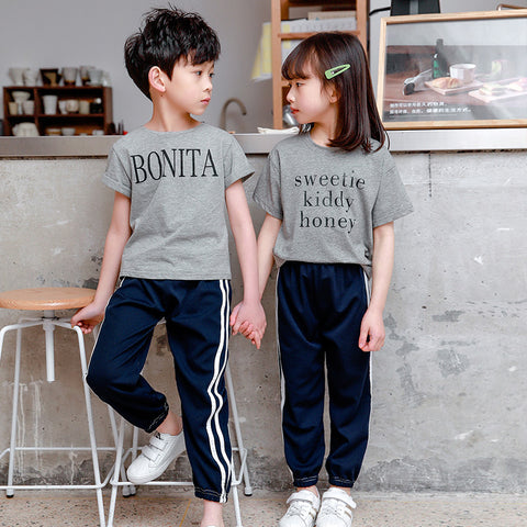 [371294-NAVY] - Celana Training Jogger Anak - Motif Two Lines