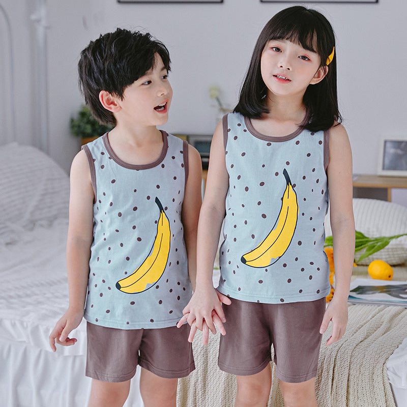 [371301] - Baju Setelan Anak / Setelan Kutung Anak - Motif Polkadot Banana