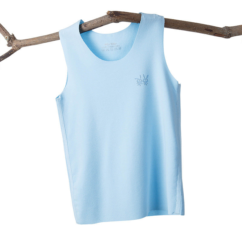 [371315-BLUE] - Atasan Kaos Kutung Anak Import - Motif Plain Color