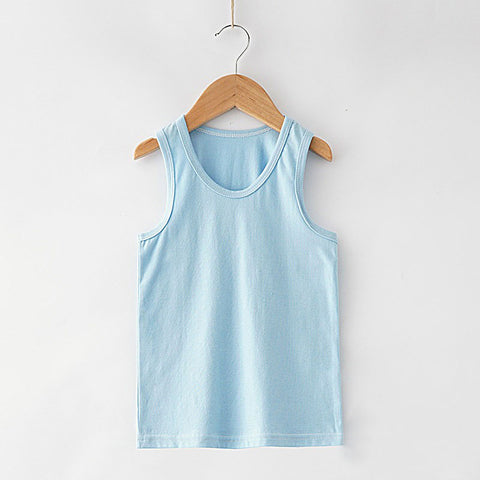 [371316-BLUE] - Atasan Kaos Kutung Anak - Motif Plain Color