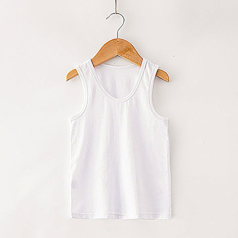 [371316-WHITE] - Atasan Kaos Kutung Anak - Motif Plain Color
