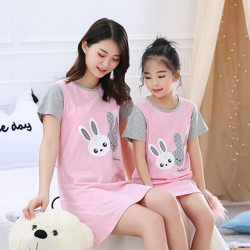 [371319] - Dress / Daster Couple Ibu Anak Import - Motif Rabbit Twins