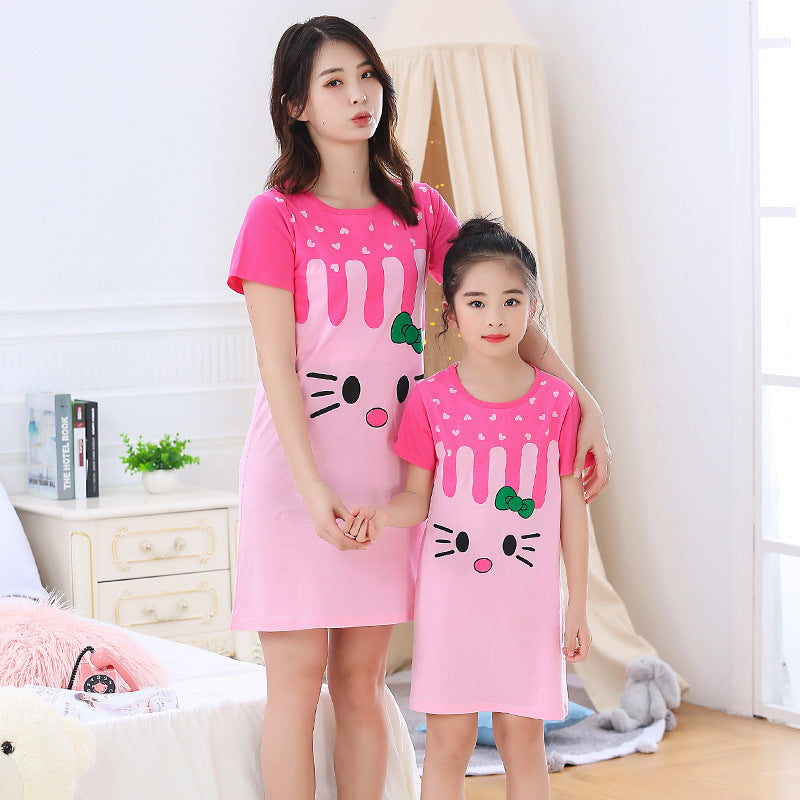 [371320] - Dress / Daster Couple Ibu Anak - Motif Hello Kitty Abstract