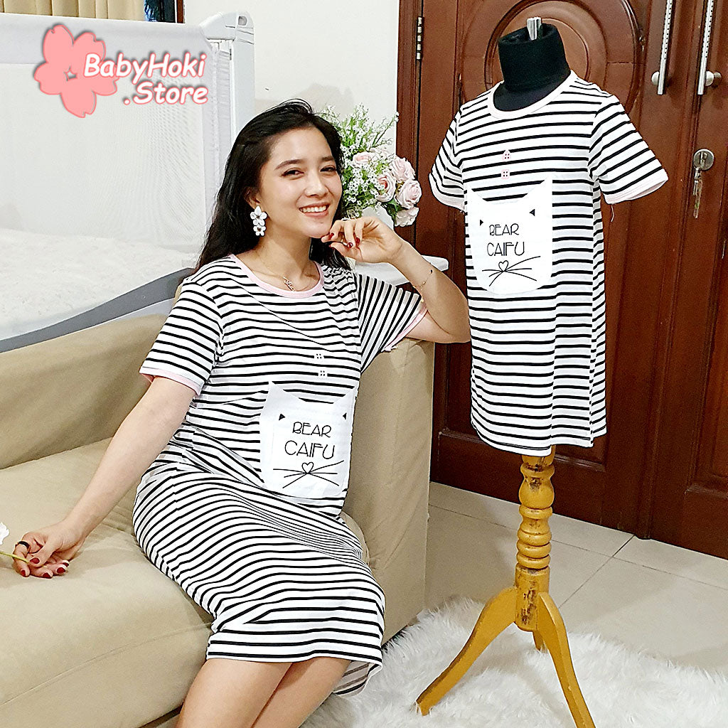 [371326] - Dress / Daster Couple Ibu Anak - Motif Bear Caifu