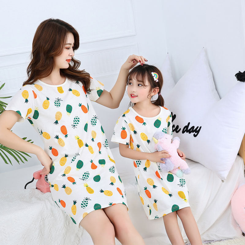 [371340] - Dress / Daster Couple Ibu Anak Import - Motif Pineapple Colored