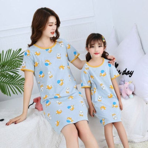 [371346] - Dress / Daster Couple Ibu Anak - Motif Cat Playing