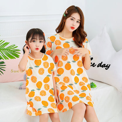 [371348] - Dress / Daster Couple Ibu Anak Import - Motif Orange Juice