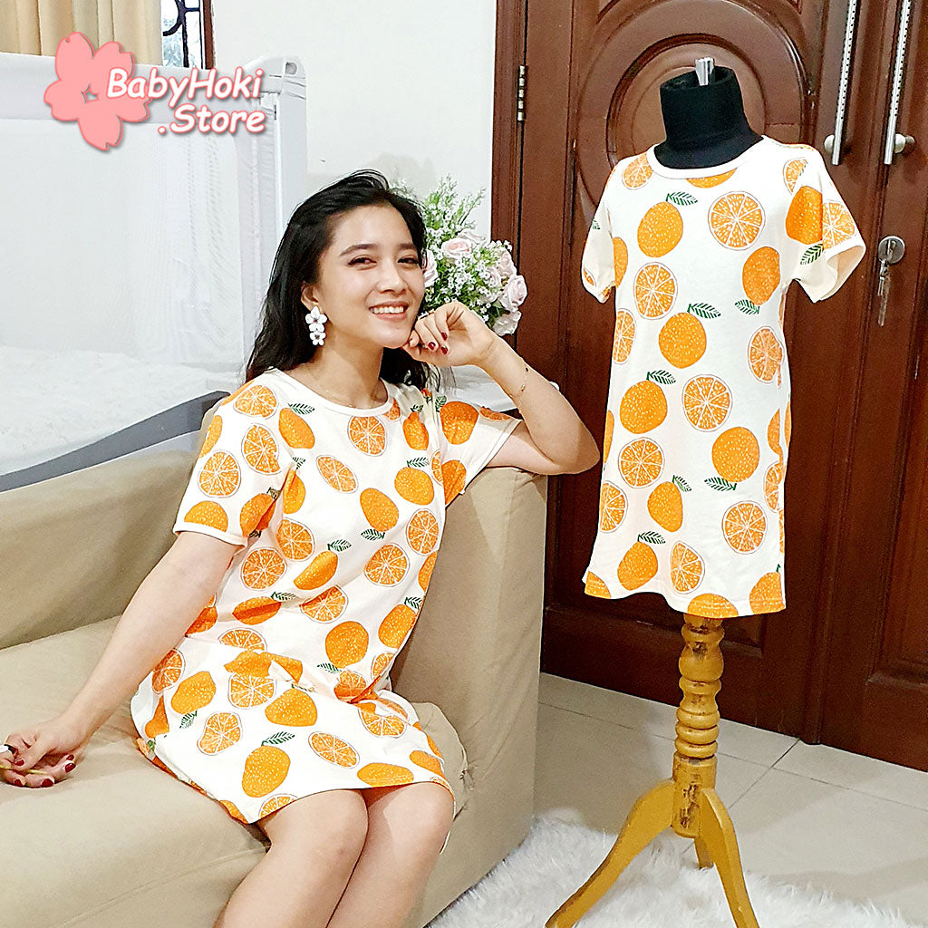 [371348] - Dress / Daster Couple Ibu Anak - Motif Orange Juice
