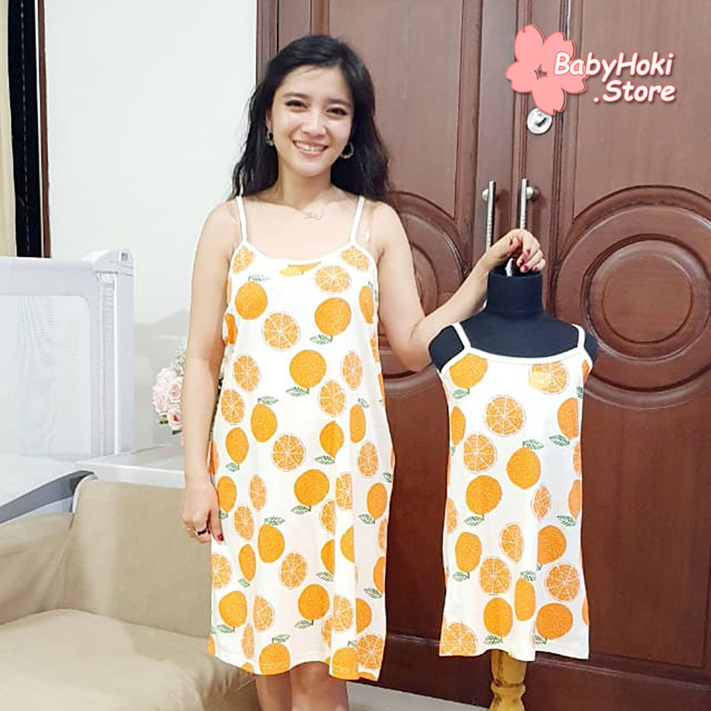 [371354] - Slip Dress / Daster Couple Ibu Anak - Motif Fresh Oranges