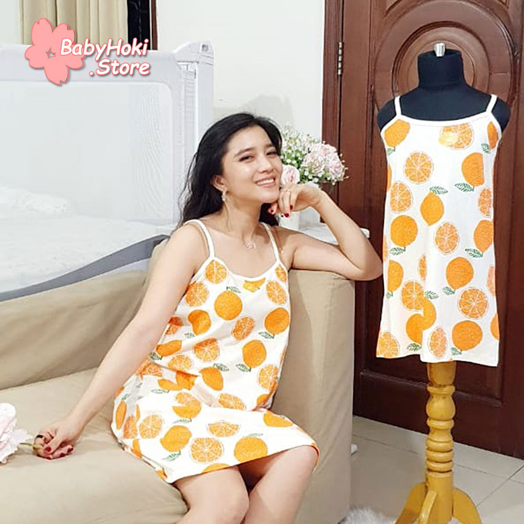 [371354] - Slip Dress / Daster Couple Ibu Anak - Motif Fresh Oranges