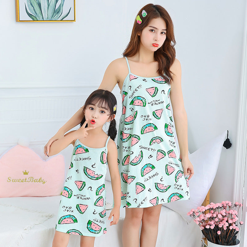 [371355] - Slip Dress / Daster Couple Ibu Anak - Motif Sweet Watermelon
