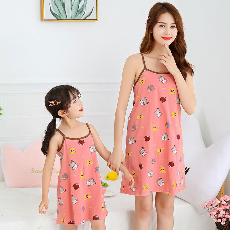 [371357] - Slip Dress / Daster Couple Ibu Anak - Motif Pet cat