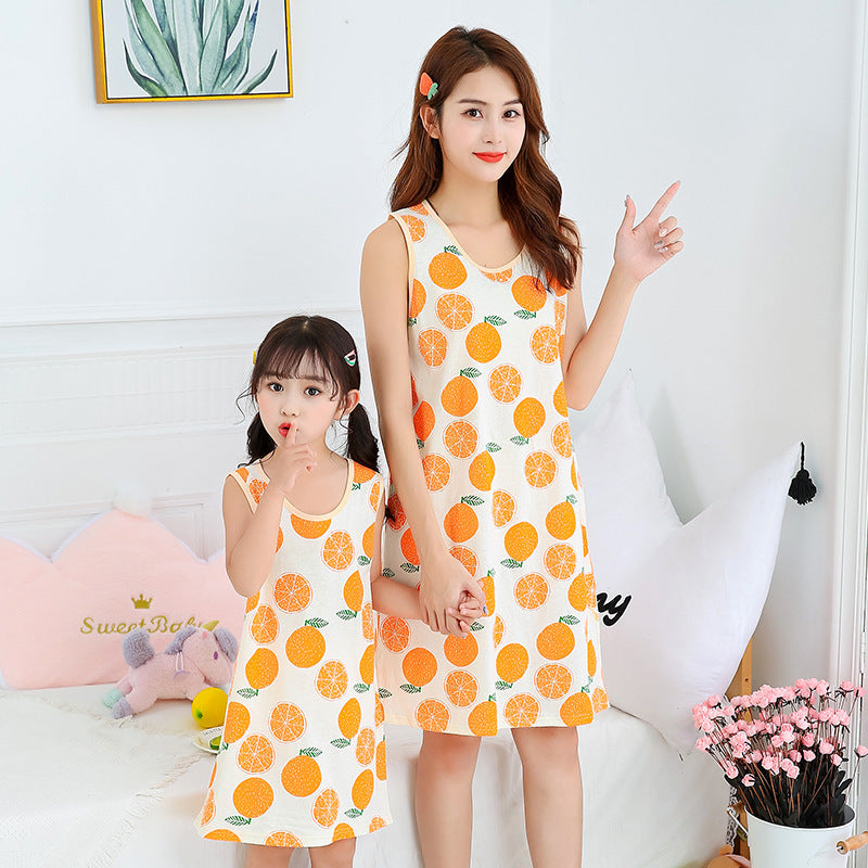 [371361] - Dress / Daster Kutung Couple Ibu Anak Import - Motif Sweet Orange