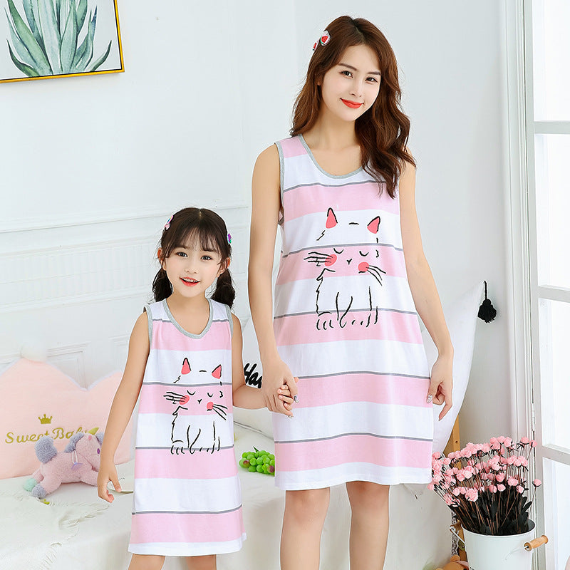 [371362] - Dress / Daster Kutung Couple Ibu Anak - Motif Cute Pet Cat