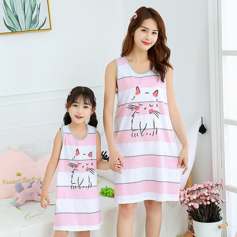 [371362] - Dress / Daster Kutung Couple Ibu Anak - Motif Cute Pet Cat