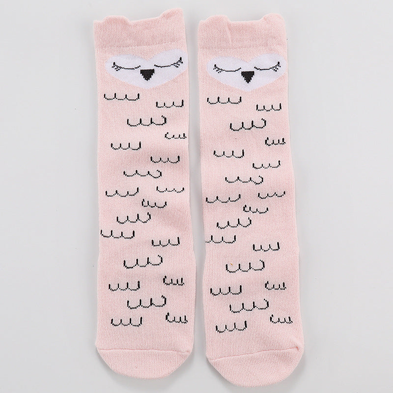 [374126] -  Kaos Kaki Anak Import / Kaos Kaki Bayi Lucu - Motif Pink Owl