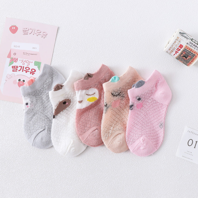 [374138] - Kaos Kaki Anak Import / Kaos Kaki Bayi Lucu 5 in 1 Pcs - Motif 5 Animal Faces