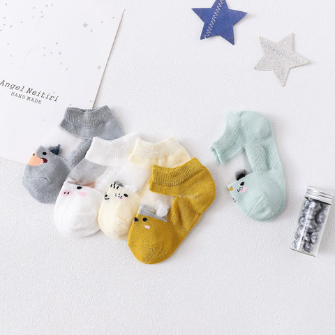 [374145] - Kaos Kaki Anak Import / Kaos Kaki Bayi Lucu 5 in 1 Pcs - Motif 5 Animal Faces