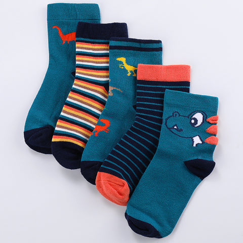 [374152] - Kaos Kaki Anak Import / Kaos Kaki Bayi Lucu 5 in 1 Pcs - Motif Little Dinosaur